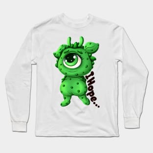 Cute Thoughtful Little Monster Long Sleeve T-Shirt